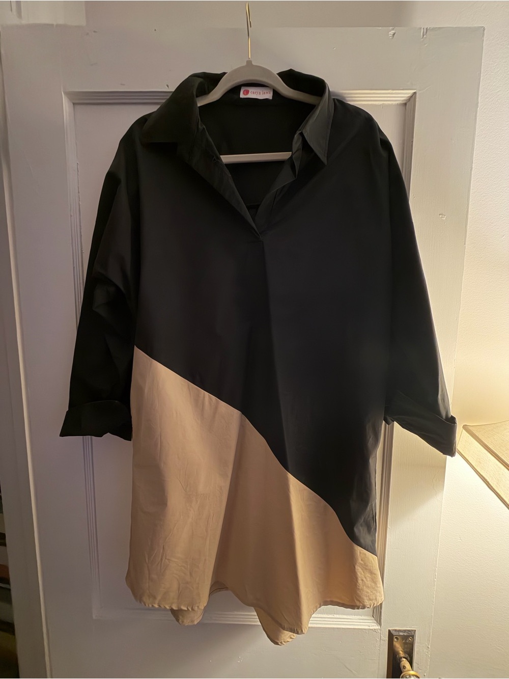 Women's Caryn Lawn Colorblock Midi Dress - Black & Beige